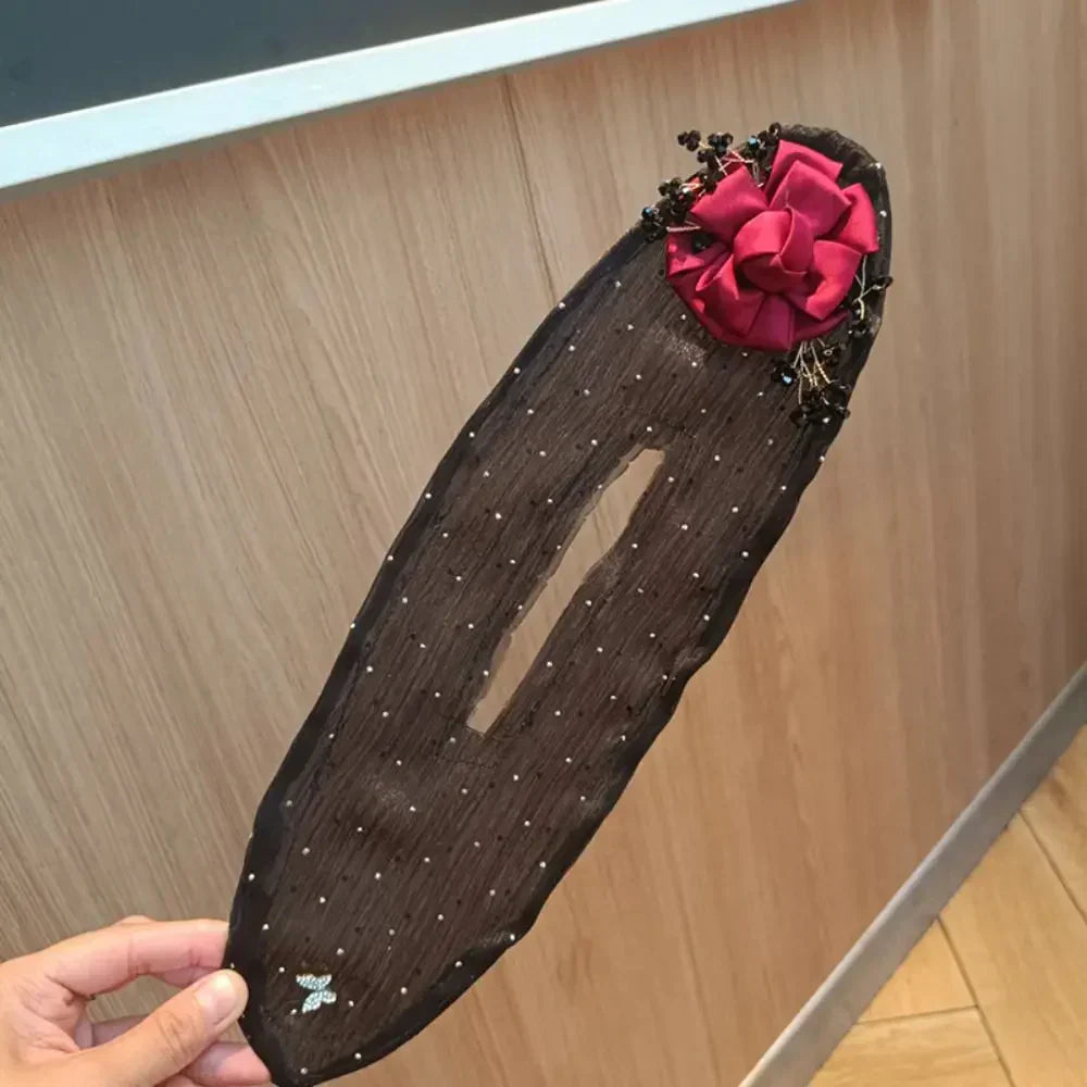 Floral French Hair Bun Clip